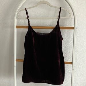 7 for all mankind velvet cami in dark burgundy size small-EUC